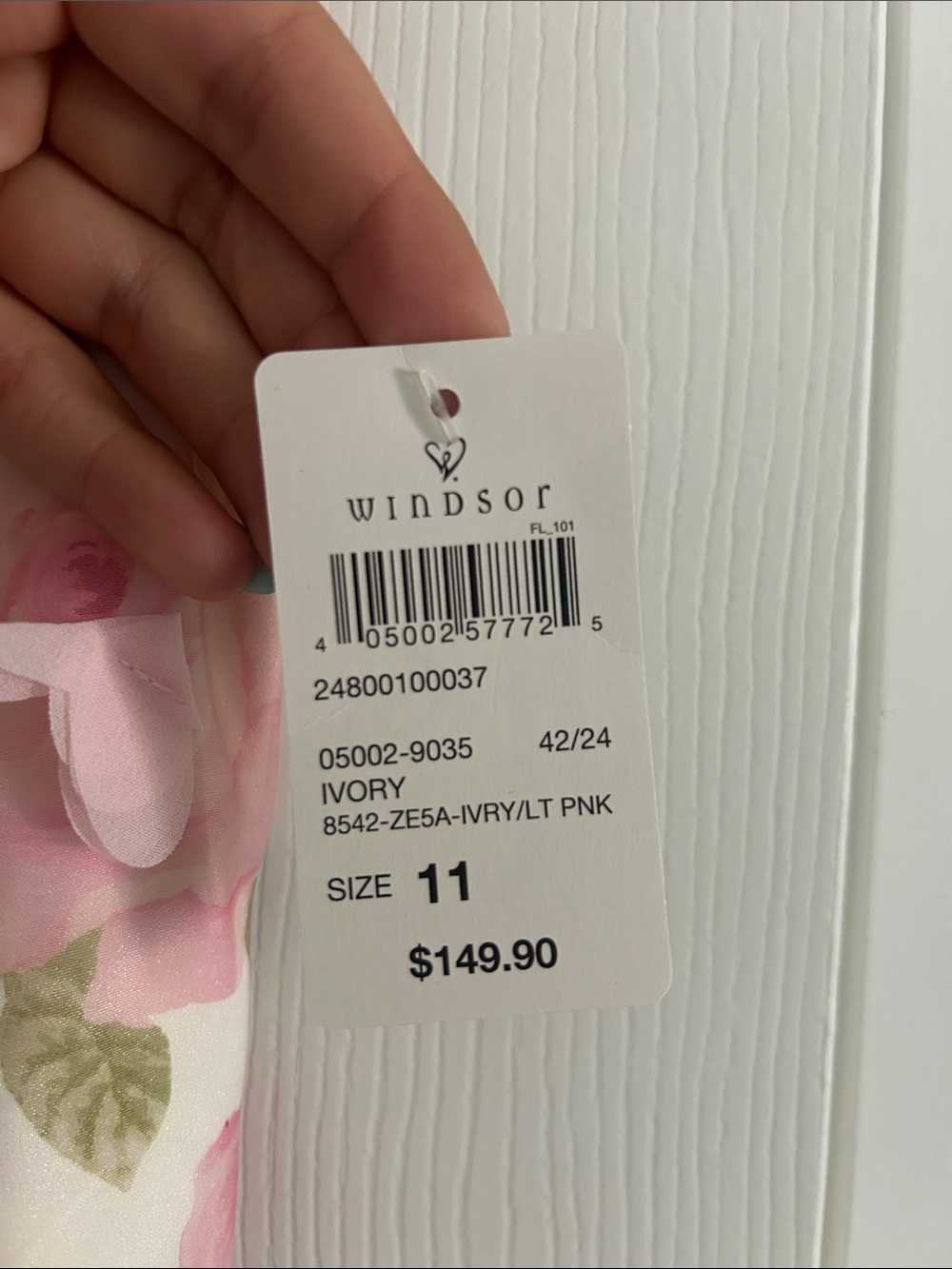 Windsor Size 11 White and Pink Floral Mermaid Gown (New with tags) - Picture 7 of 7